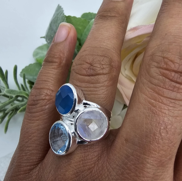 ❤️ GLOWING TRIO STERLING SILVER RING - Picture 5 of 5